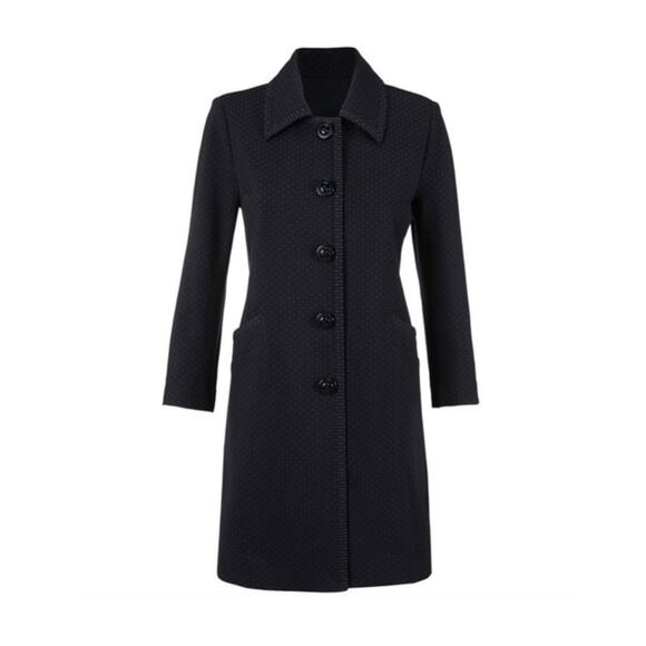 CAbi Carriage Jacket Coat 5658 Women's Large Navy Unlined Polka Dot Nautical - Picture 2 of 9